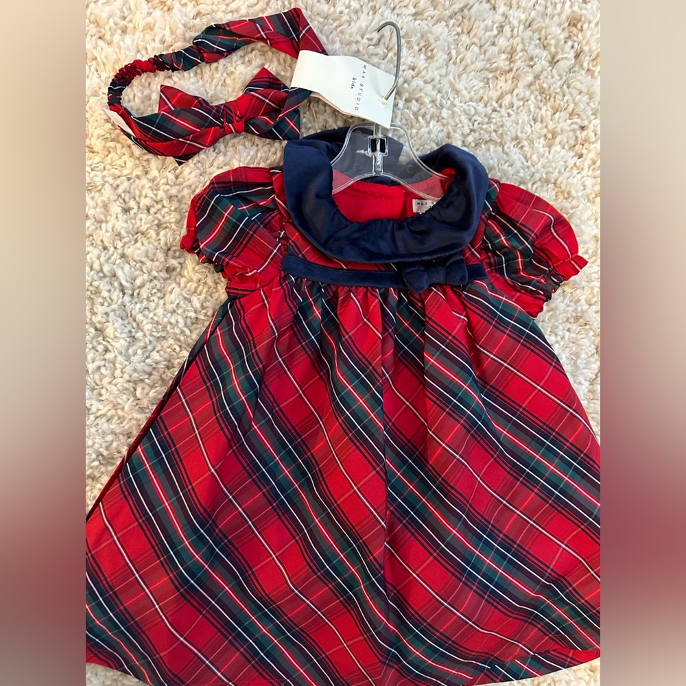 ✔️ NWT Max Studio Dress &  Headband Size 6 -9 Mth